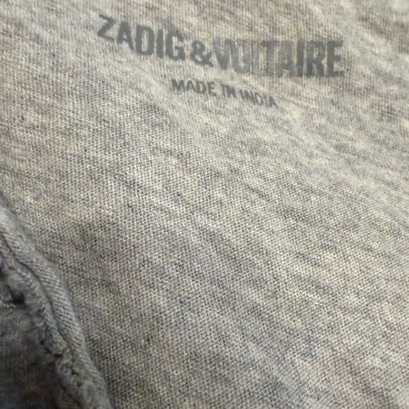 Zadig & Voltaire Tunisien MC Rhinestone Skull Tee – Gray – Size L - Picture 4 of 6